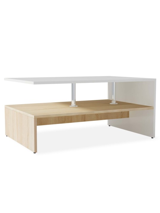 Konferenční stolek kompozitní dřevo 90 x 59 x 42 cm dub a bílý