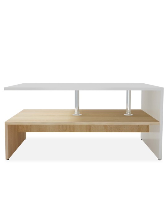 Konferenční stolek kompozitní dřevo 90 x 59 x 42 cm dub a bílý