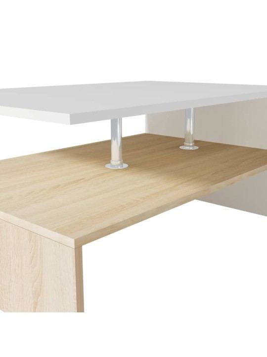 Konferenční stolek kompozitní dřevo 90 x 59 x 42 cm dub a bílý