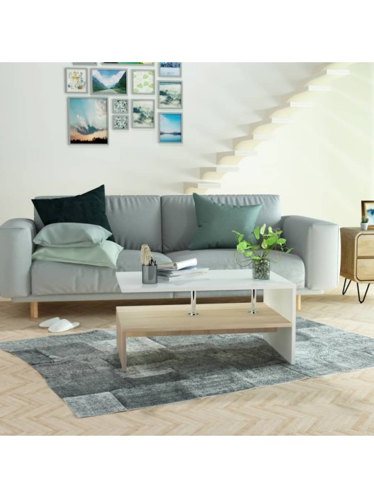 Konferenční stolek kompozitní dřevo 90 x 59 x 42 cm dub a bílý