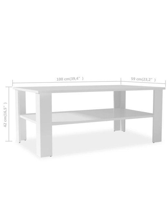 Konferenční stolek kompozitní dřevo 100 x 59 x 42 cm bílý