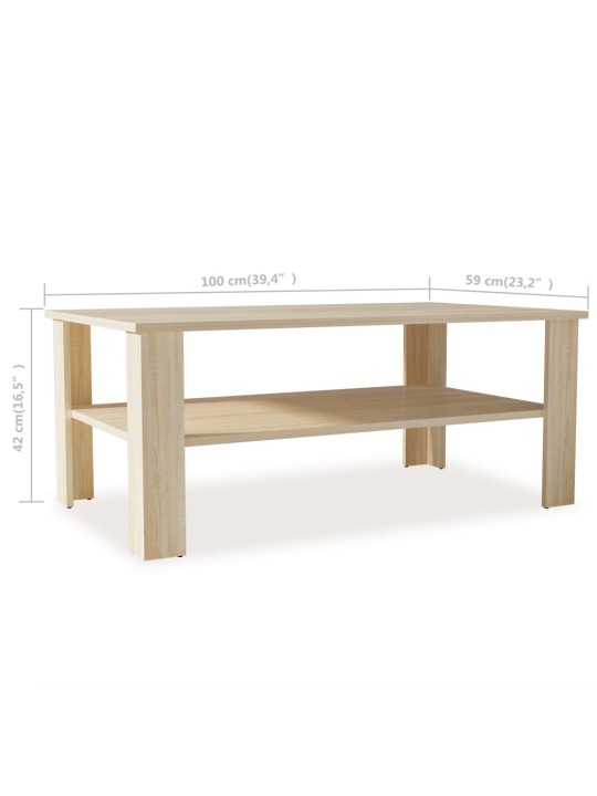 Konferenční stolek kompozitní dřevo 100 x 59 x 42 cm dub
