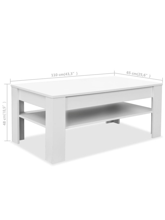 Konferenční stolek kompozitní dřevo 110 x 65 x 48 cm bílý