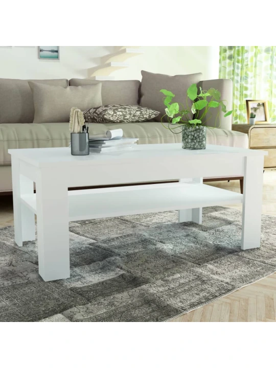 Konferenční stolek kompozitní dřevo 110 x 65 x 48 cm bílý