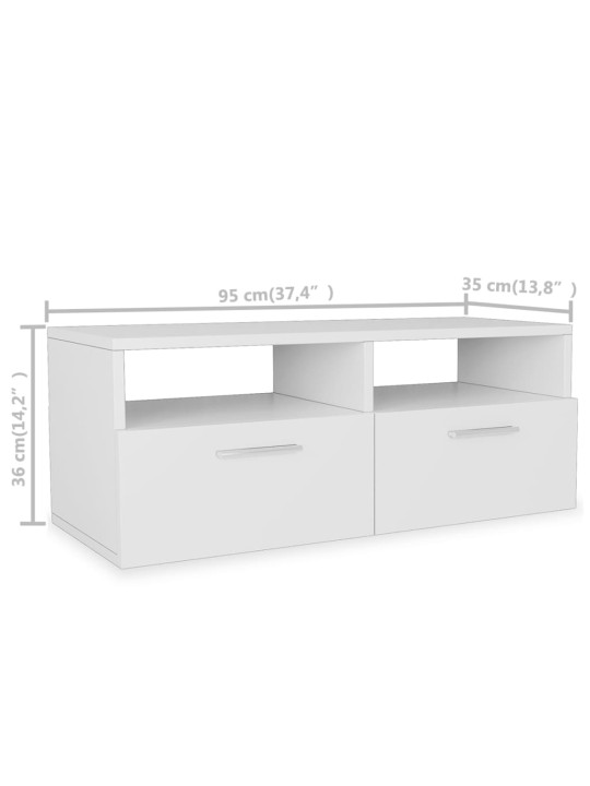 TV stolek kompozitní dřevo 95 x 35 x 36 cm bílý