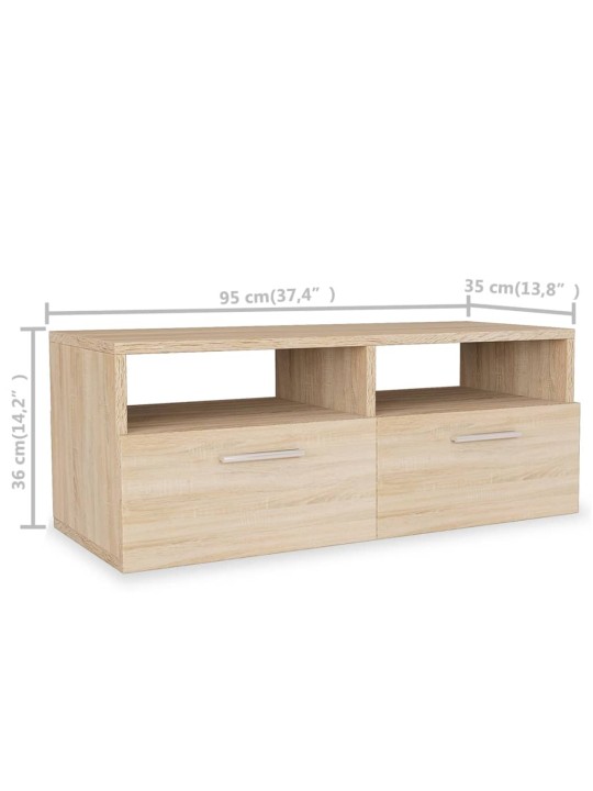 TV stolek kompozitní dřevo 95 x 35 x 36 cm dub