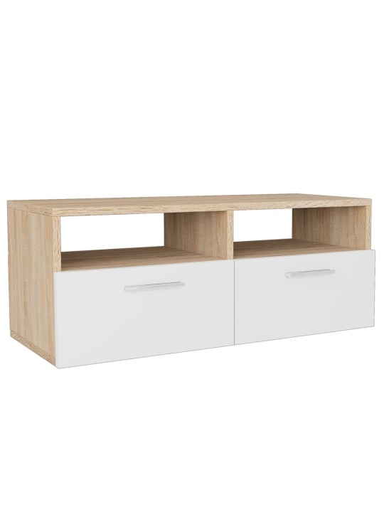 TV stolek kompozitní dřevo 95 x 35 x 36 cm dub a bílý