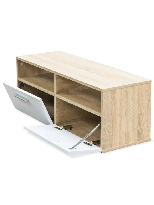 TV stolek kompozitní dřevo 95 x 35 x 36 cm dub a bílý