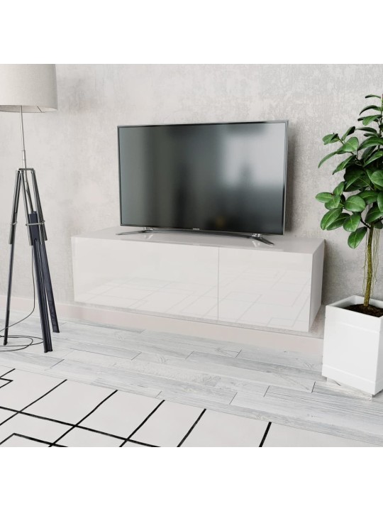 TV stolek kompozitní dřevo 120x40x34 cm bílý s vysokým leskem