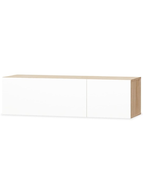 TV stolek kompozitní dřevo 120x40x34 cm bílý vysoký lesk a dub