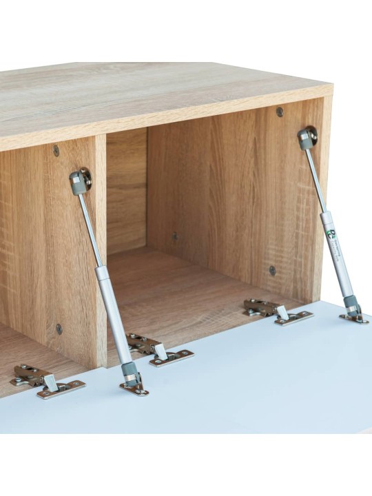 TV stolek kompozitní dřevo 120x40x34 cm bílý vysoký lesk a dub