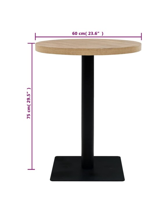 Bistro stůl MDF a ocel kulatý 60 x 75 cm
