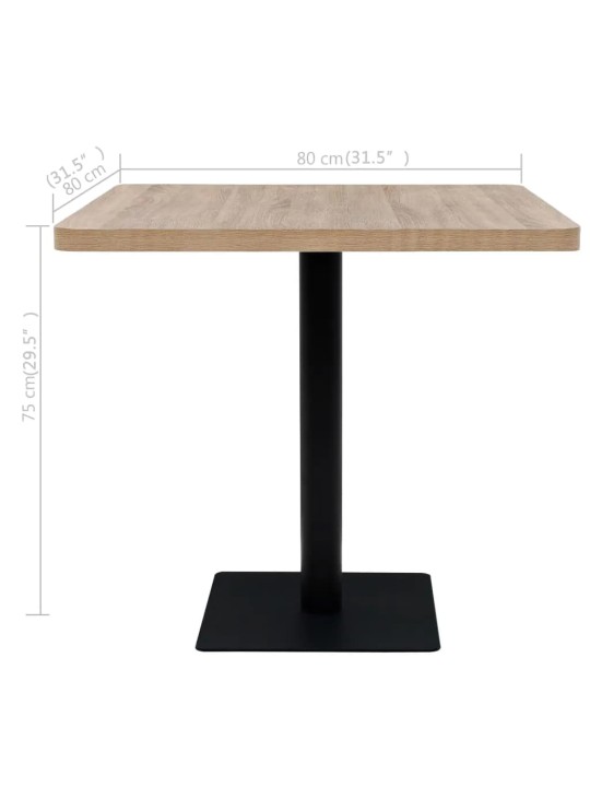Bistro stolek MDF a ocel čtvercový 80 x 80 x 75 cm