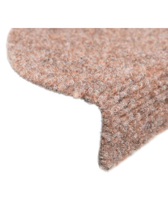Samolepící nášlapy na schody 15 ks vpichované 56x17x3cm krémová