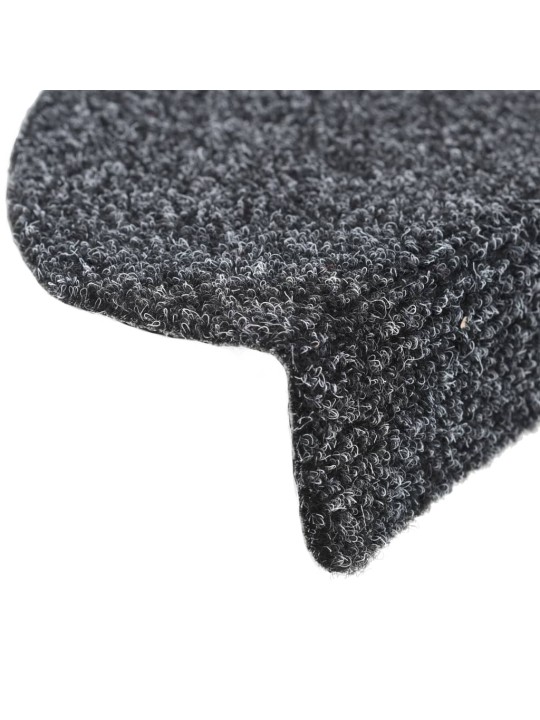 Samolepící nášlapy na schody 15ks vpichované 56x17x3cm tm. šedé