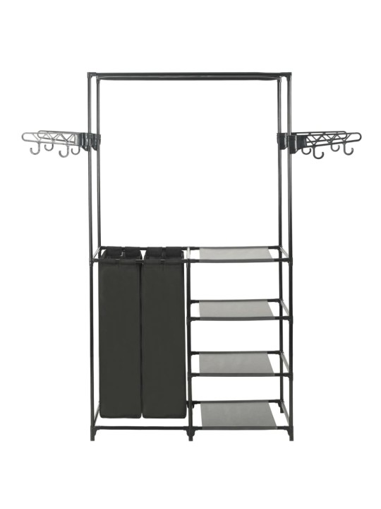 Stojan na oblečení ocel a netkaná textilie 87x44x158 cm černý