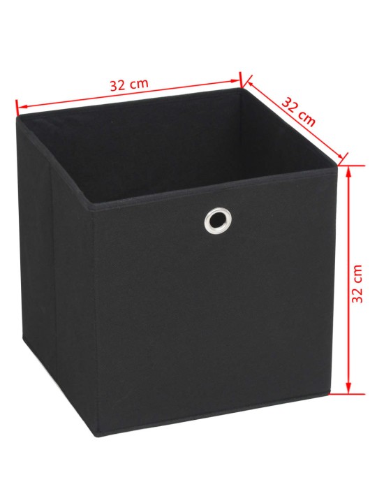 Úložné boxy 4 ks netkaná textilie 32 x 32 x 32 cm černé