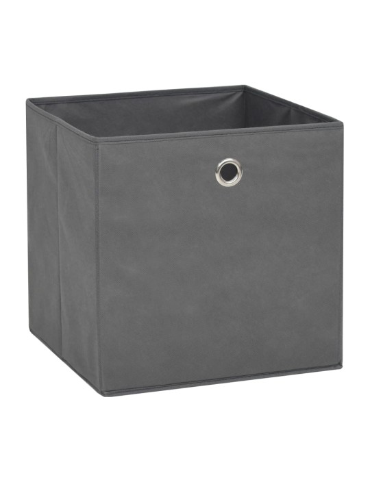 Úložné boxy 4 ks netkaná textilie 32 x 32 x 32 cm šedé