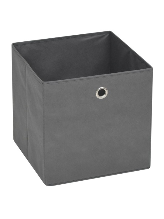 Úložné boxy 4 ks netkaná textilie 32 x 32 x 32 cm šedé
