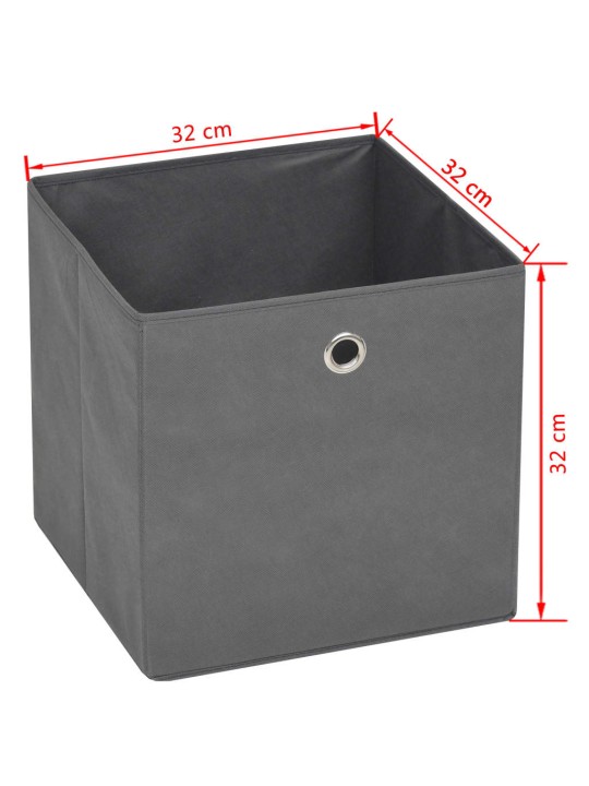 Úložné boxy 4 ks netkaná textilie 32 x 32 x 32 cm šedé