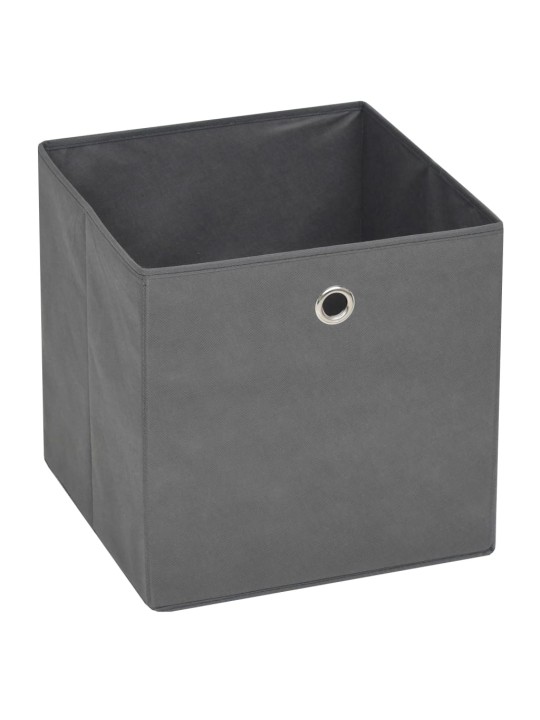 Úložné boxy 10 ks netkaná textilie 32 x 32 x 32 cm šedé