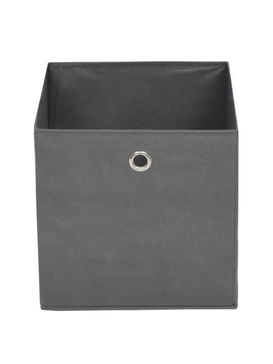 Úložné boxy 10 ks netkaná textilie 32 x 32 x 32 cm šedé