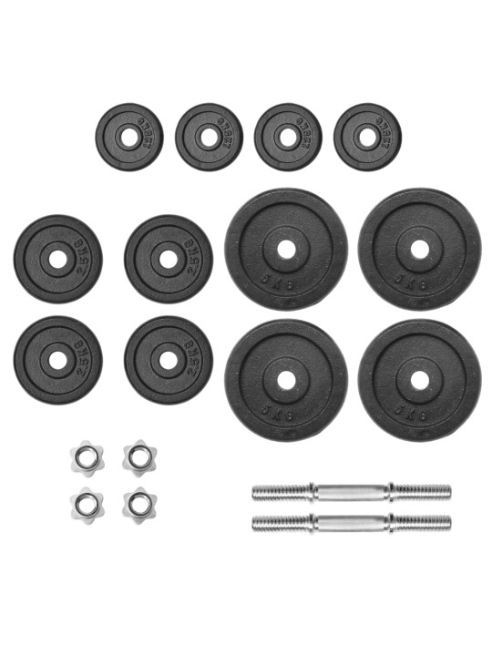 18dílný set jednoručních činek 40 kg litina