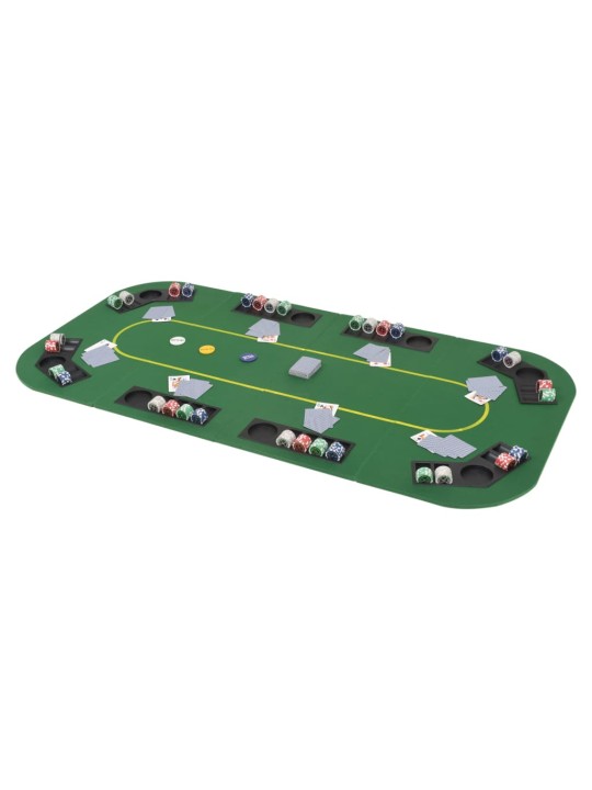 Skládací pokerová deska na stůl 4dílná obdélníková zelená