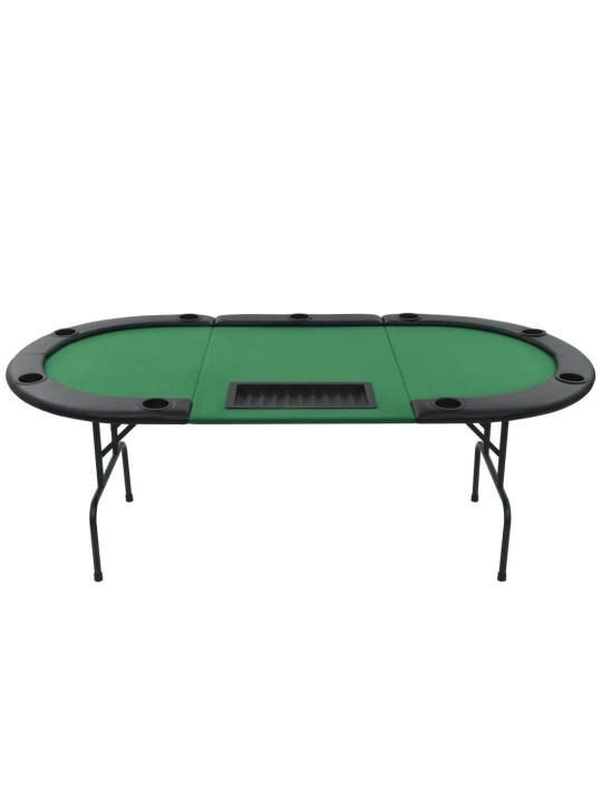 Skládací pokerový stůl pro 9 hráčů 3 díly oválný zelený