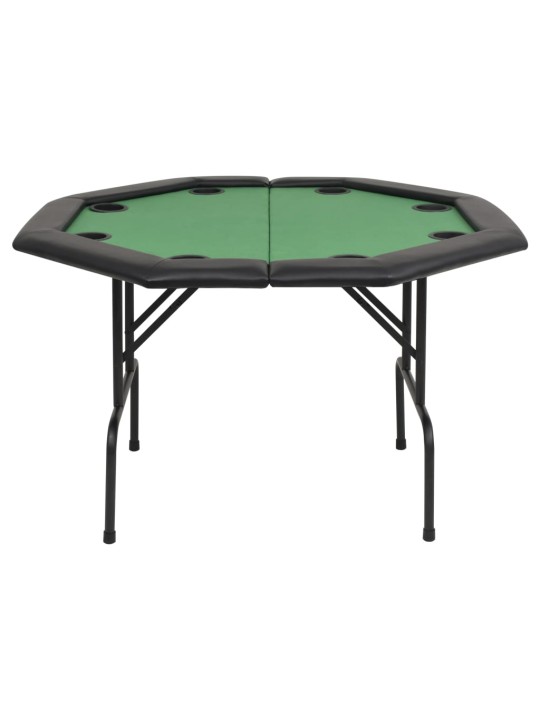 Skládací pokerový stůl pro 8 hráčů 2 díly osmihranný zelený