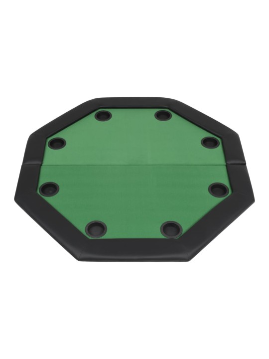 Skládací pokerový stůl pro 8 hráčů 2 díly osmihranný zelený