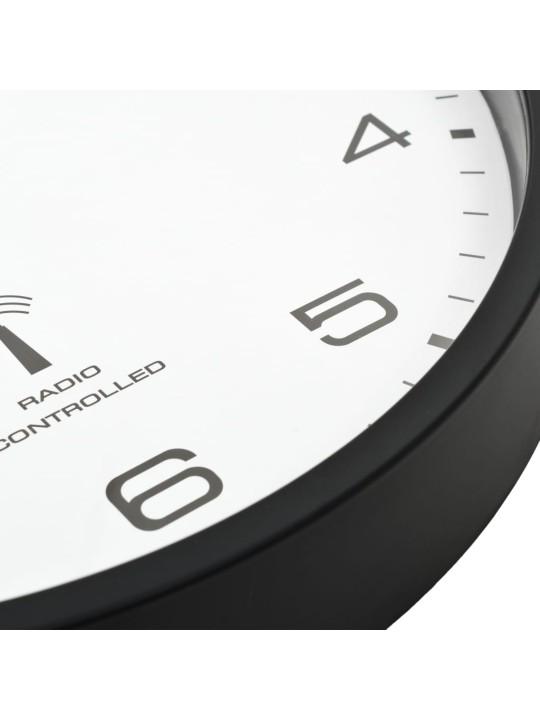 Rádiem řízené nástěnné hodiny quartz 31 cm bíločerné