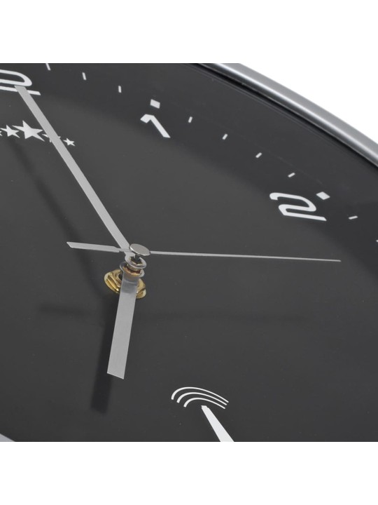 Rádiem řízené nástěnné hodiny se strojkem quartz 31 cm černé