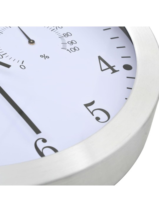 Nástěnné hodiny strojek Quartz vlhkoměr a teploměr 30 cm bílé