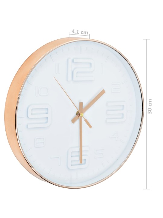 Nástěnné hodiny s měděným vzhledem 30 cm