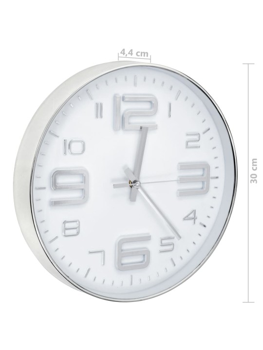 Nástěnné hodiny 30 cm stříbrné