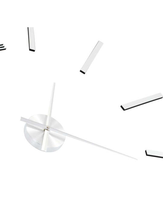 3D Nástěnné hodiny s moderním designem 100 cm XXL stříbrné