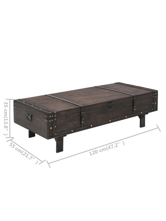 Konferenční stolek z překližka vintage styl 120x55x35 cm