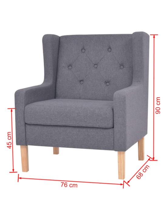 Sedací souprava 2 kusy textil šedá