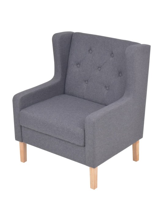 Sedací souprava 2 kusy textil šedá