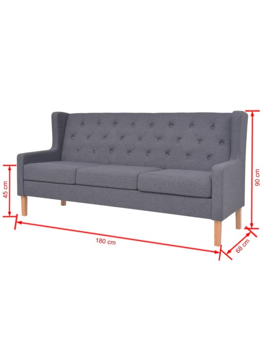 Sedací souprava 2 kusy textil šedá