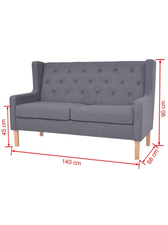 Sedací souprava 2 kusy textil šedá