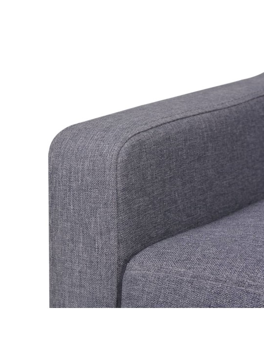 Sedací souprava 3 kusy textil šedá
