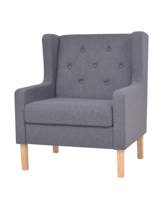 Sedací souprava 3 kusy textil šedá