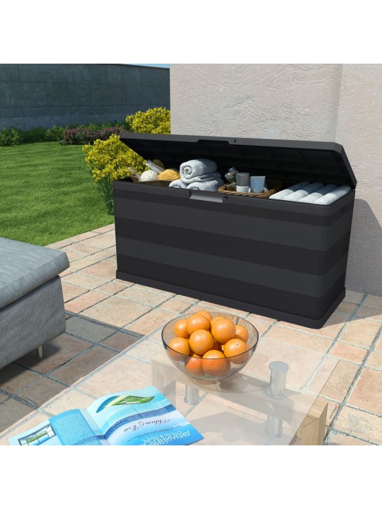 Zahradní úložný box černý 117 x 45 x 56 cm