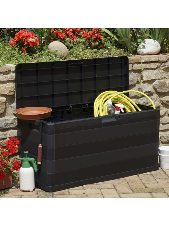 Zahradní úložný box černý 117 x 45 x 56 cm