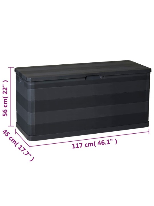 Zahradní úložný box černý 117 x 45 x 56 cm