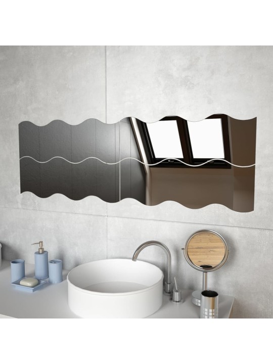 Nástěnná zrcadla 4 ks 60 x 18,5 cm vlnité sklo