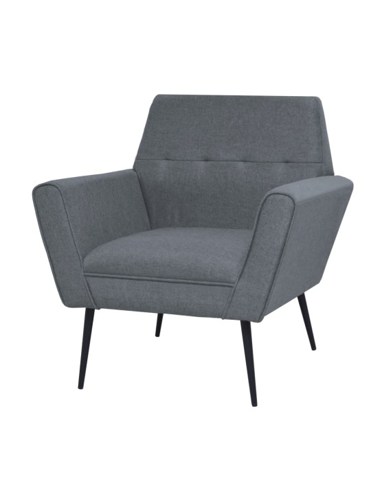 Křeslo světle šedé ocel a textil