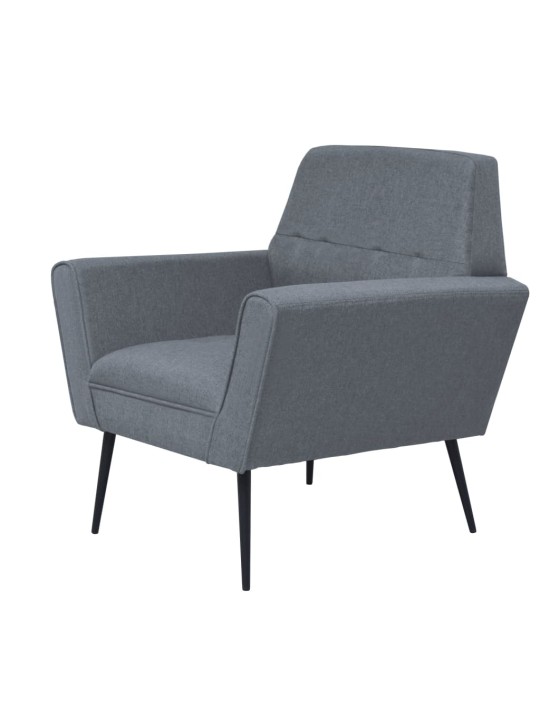 Křeslo světle šedé ocel a textil